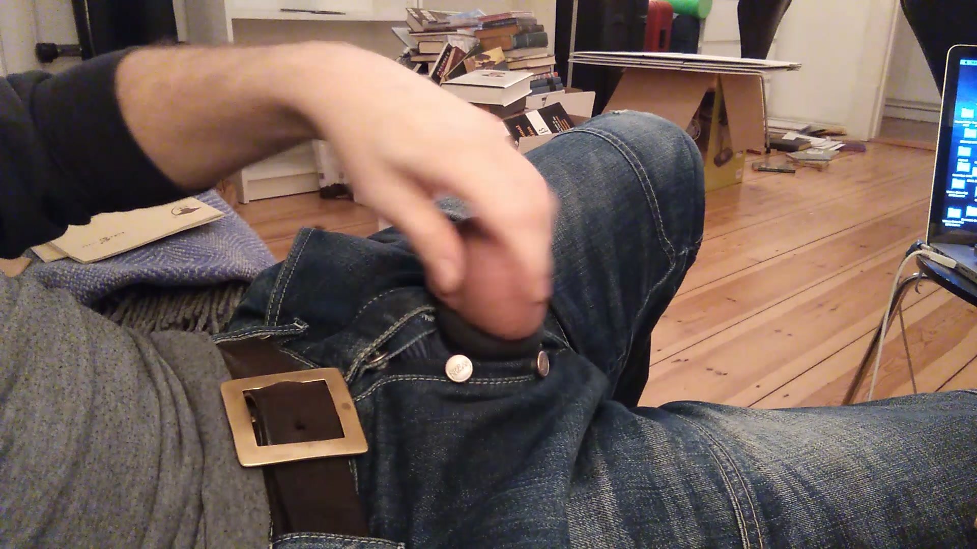 I annoy my balls by pulling them out of jeans