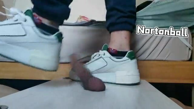Male sneakers trample cock ballbusting - video 14