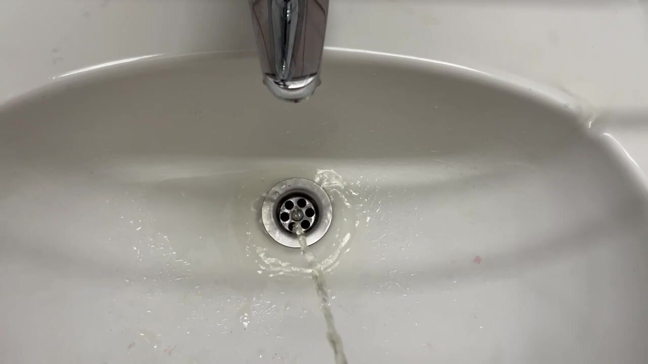 Pissing in sink - video 3