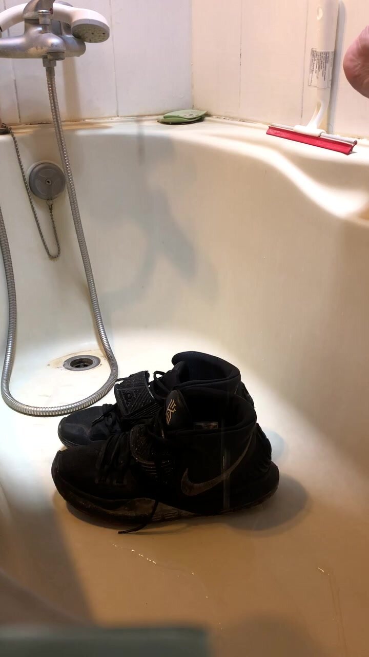 Pooping on the Nike Kyrie 6 sneakers