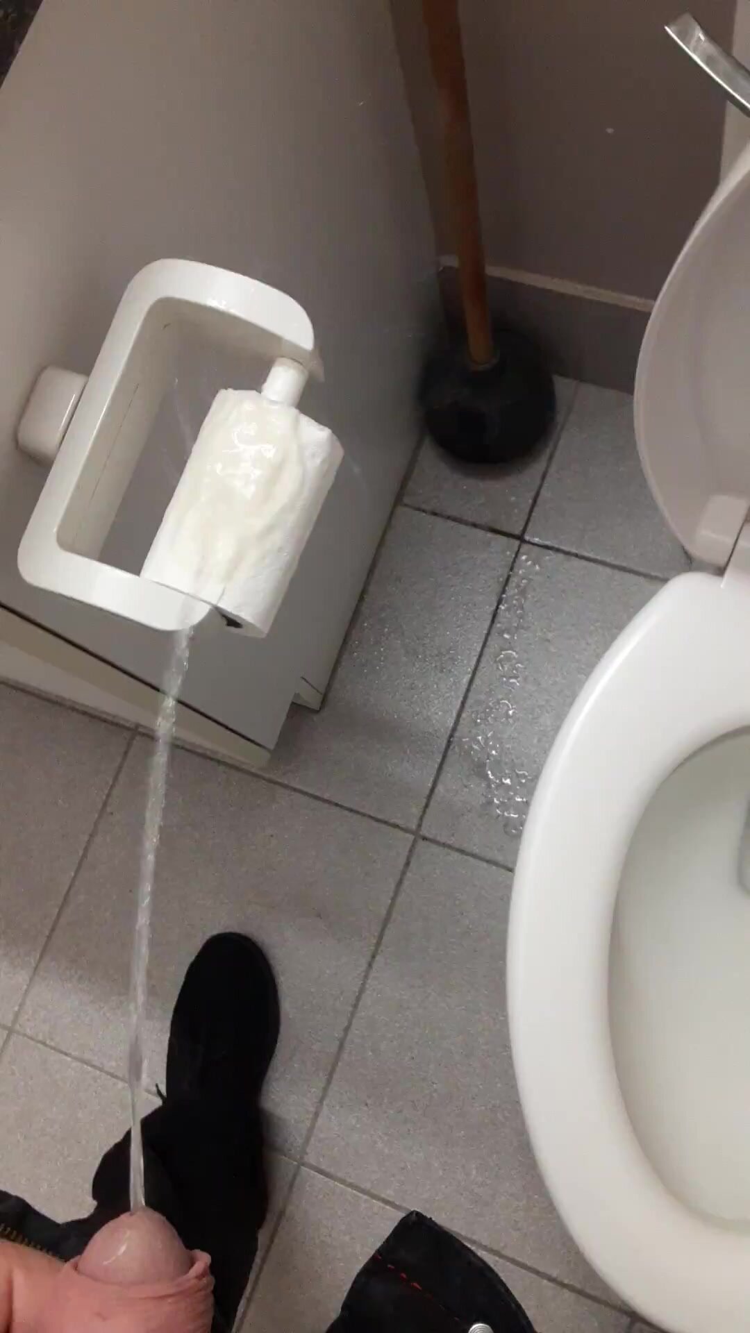 Piss marking public toilet Pissing All Over