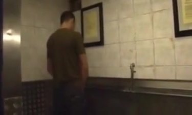 Restroom cruising ends with a nice fuck