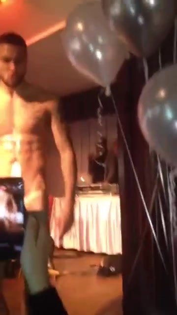 Young male stripper with massive hard cock
