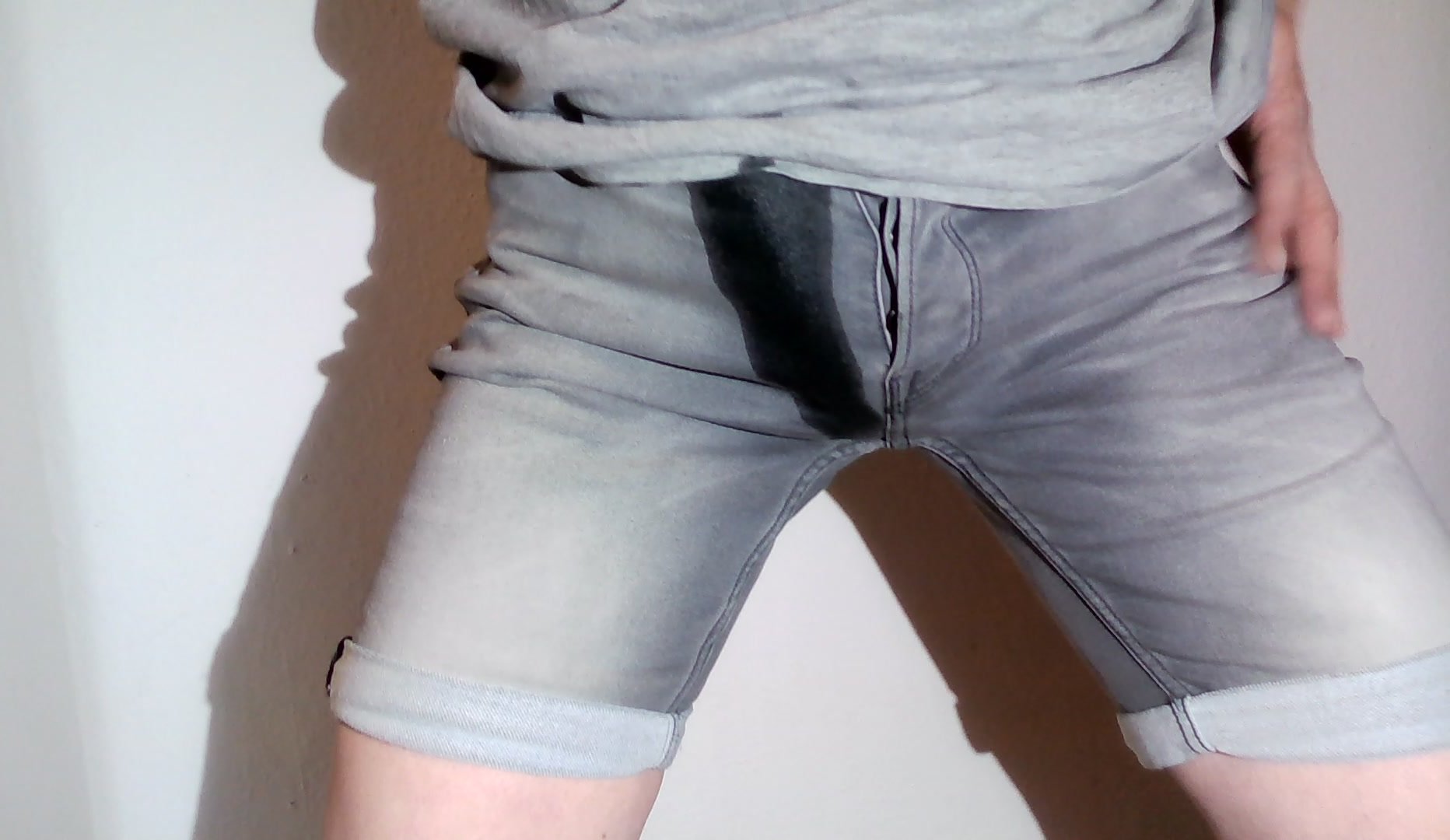 Pissing some tight and smooth J&J Shorts.