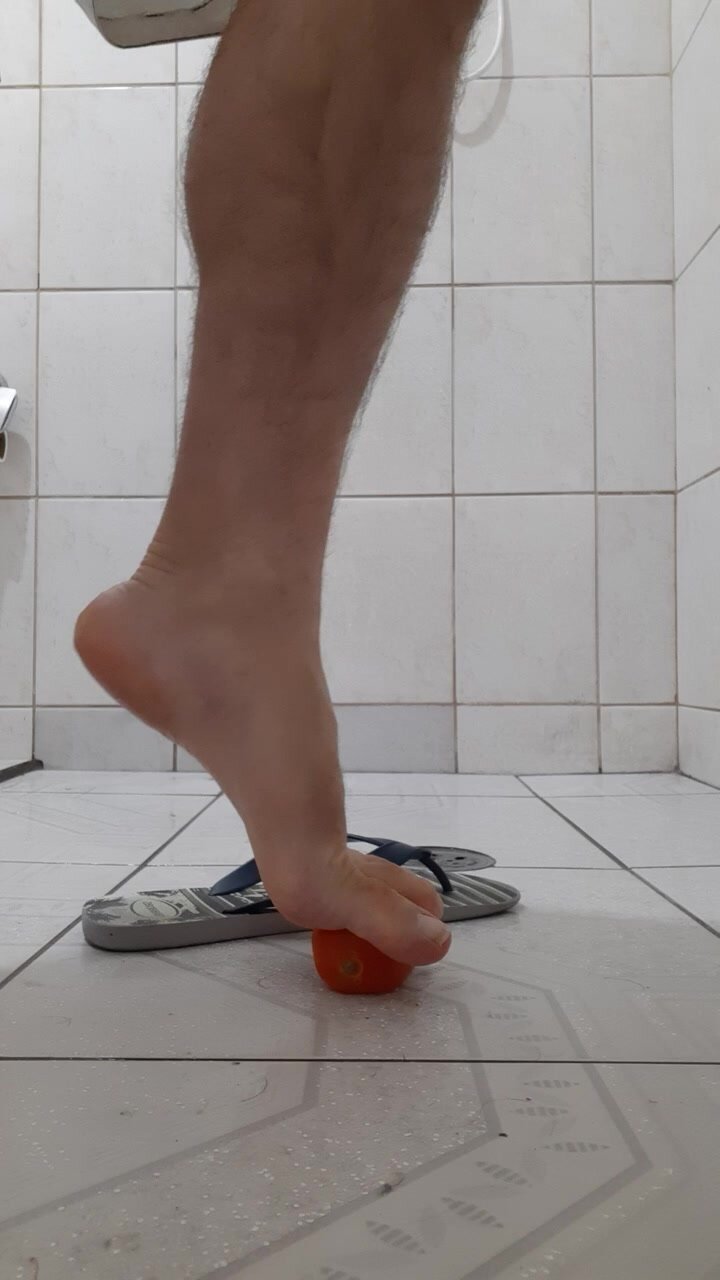 stepping on tomato