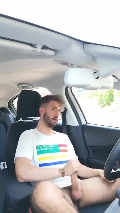 Wanking in his car in public