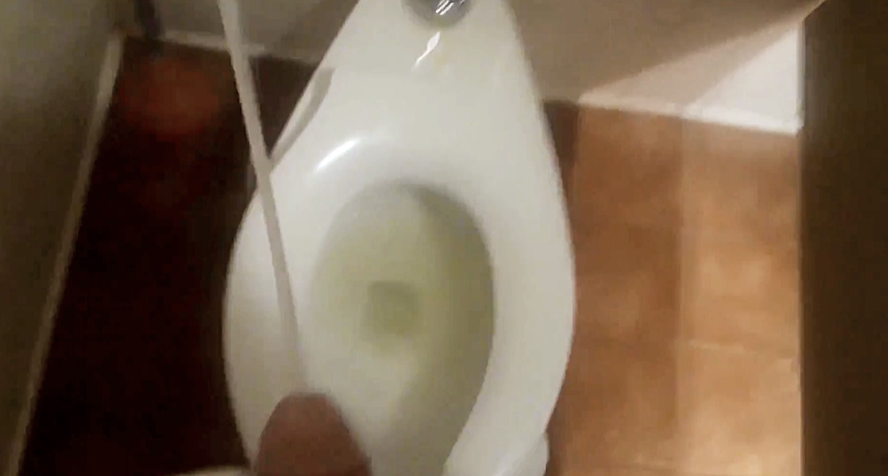 Massice cumshot on public toilets! Fucking huge!