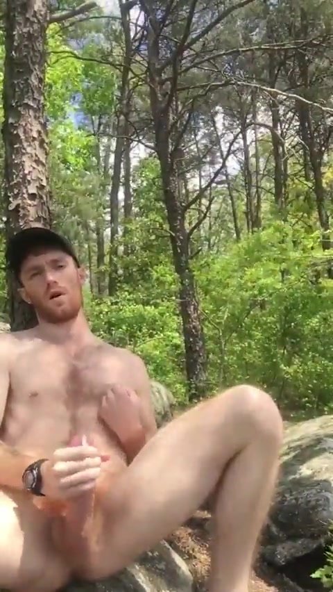 hung ginger jock cums in the woods