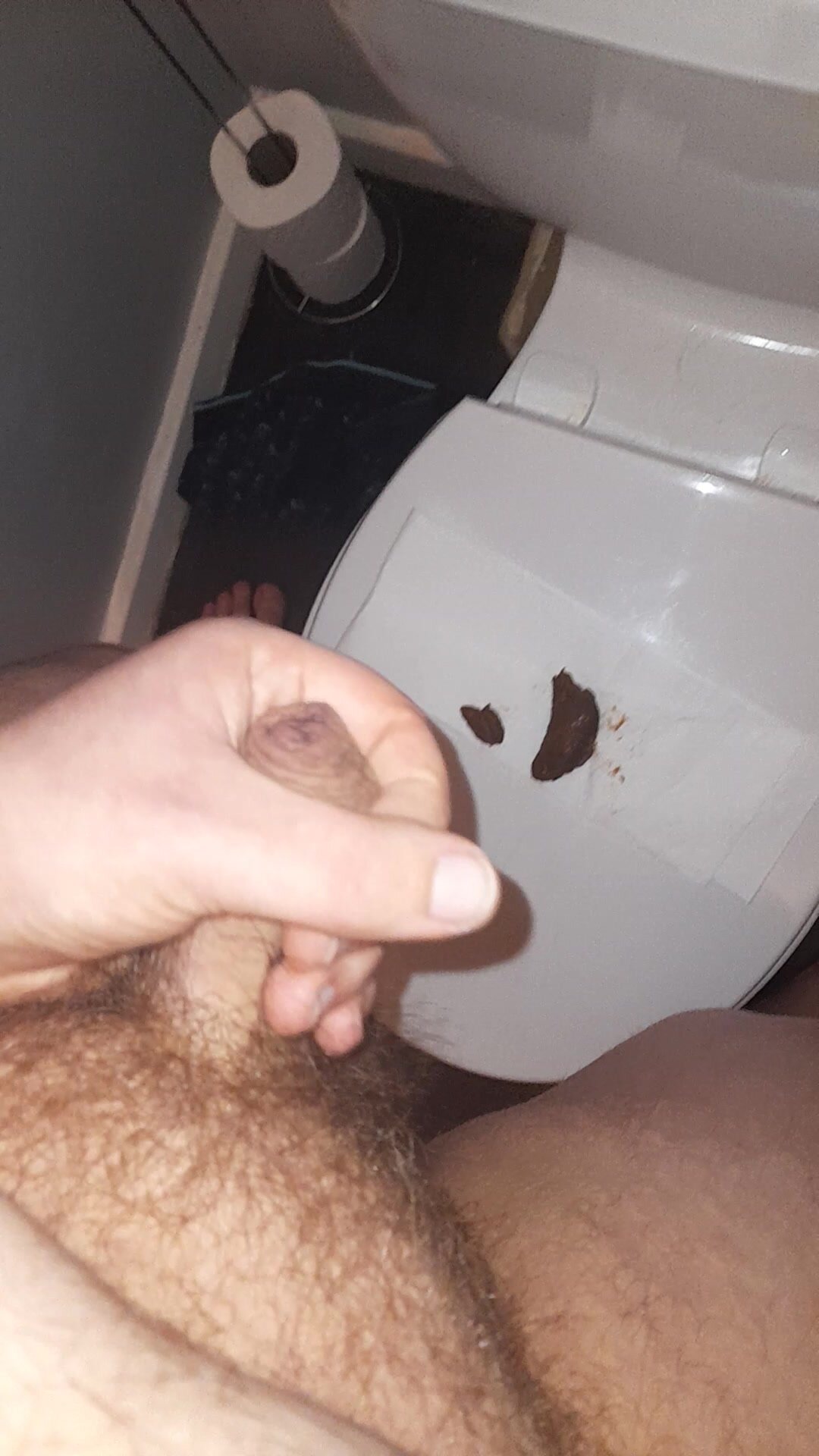 Wanking over small poop