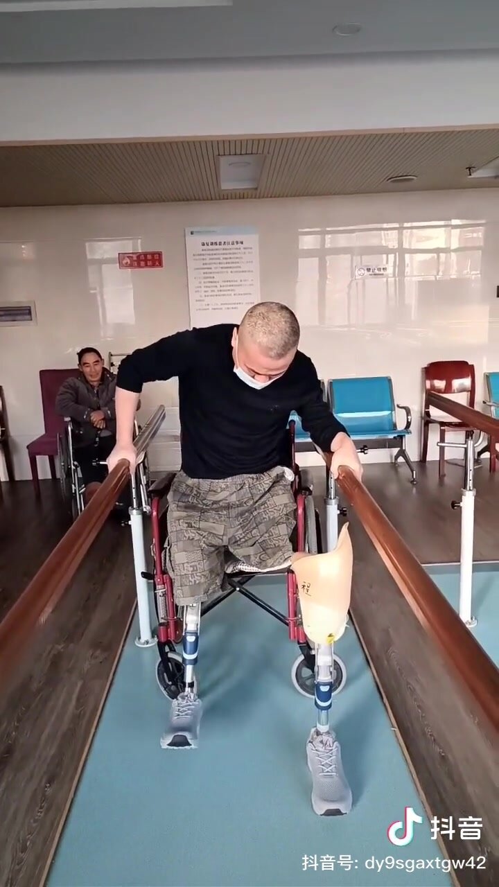 DAK mature man puts on his legs