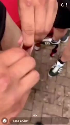 Frat boys taking shots from foreskin
