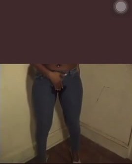 Juicy black girl wets her jeans