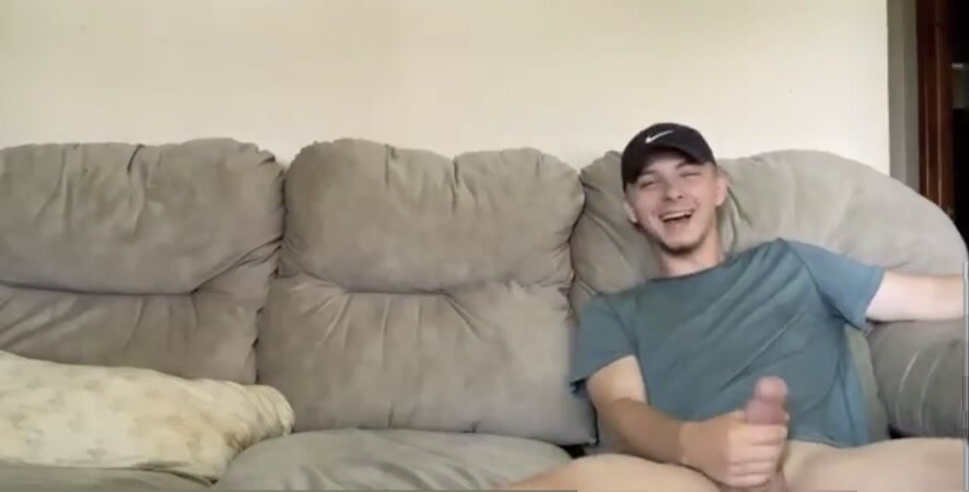 Southern Stud Cums on Couch