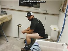 Man Being Interviewed While Taking A Shit