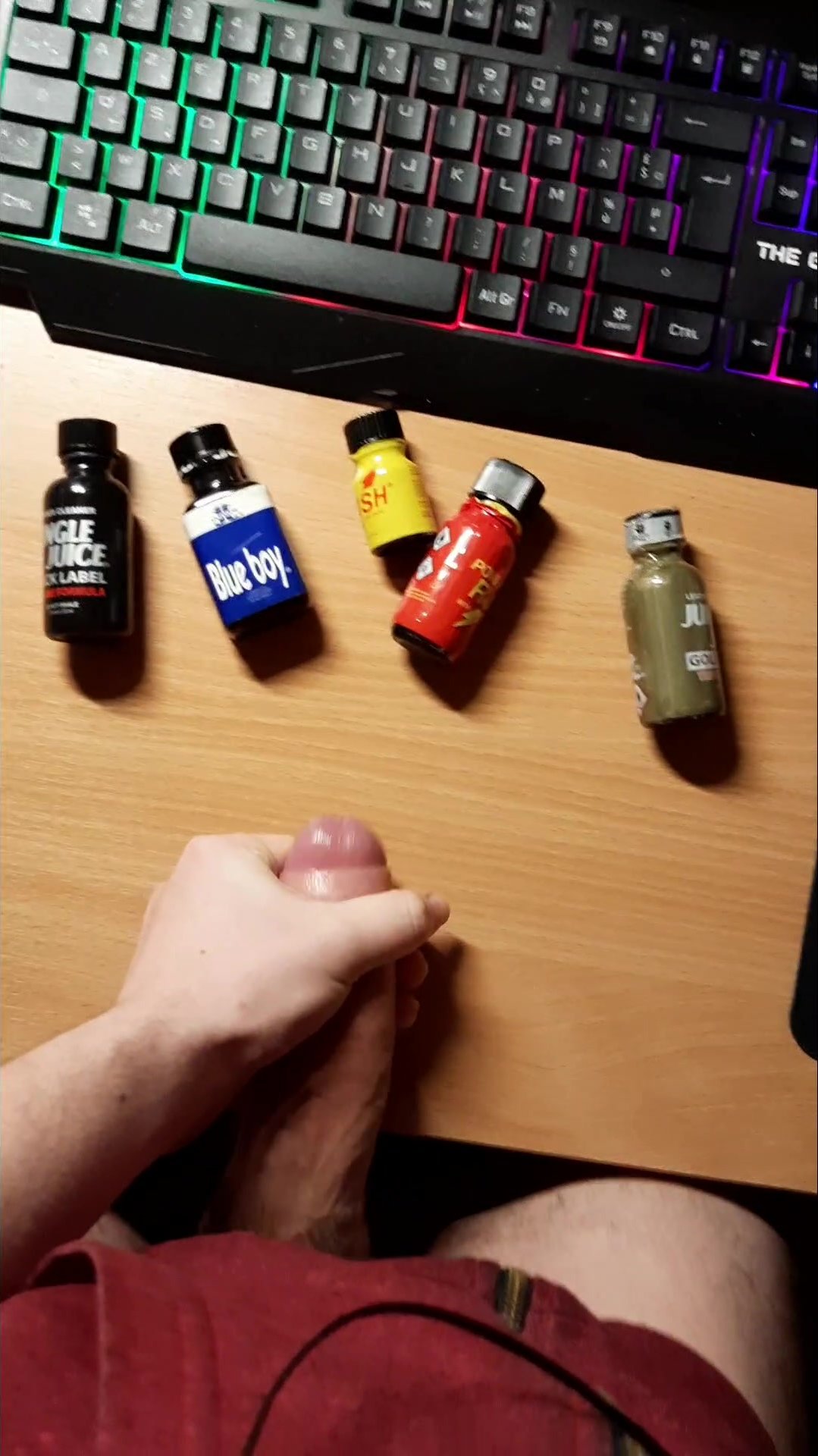 Jerking my big dick over my poppers