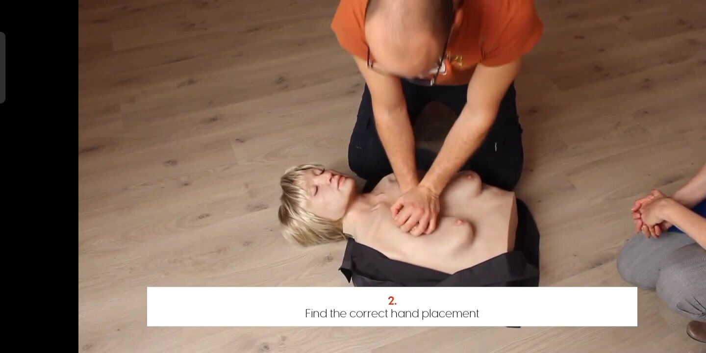 Cpr on realistic female dummy