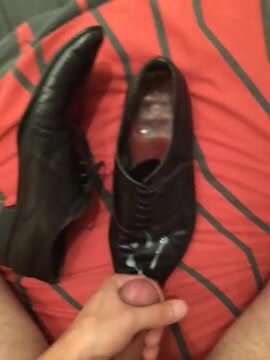 Cum on Pointy Black Dress Shoes