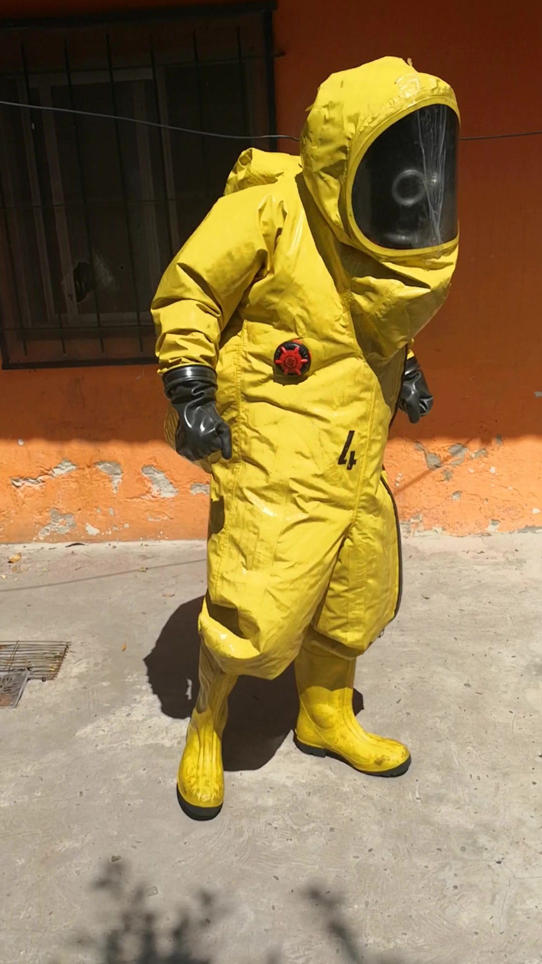 yellow Trellchem hazmat suit