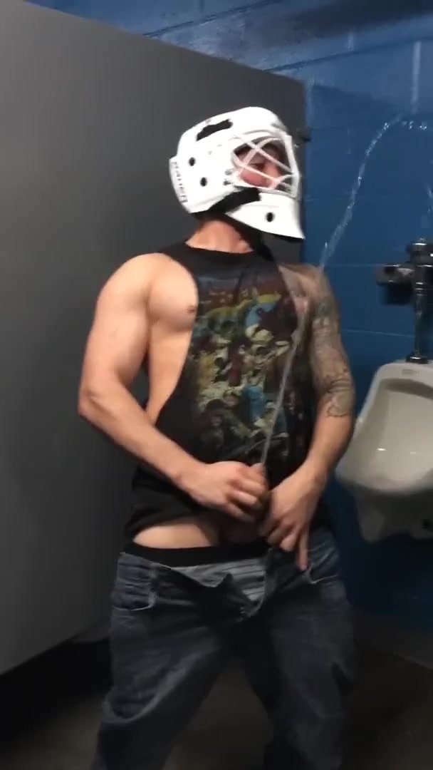 Hot guy pees all over
