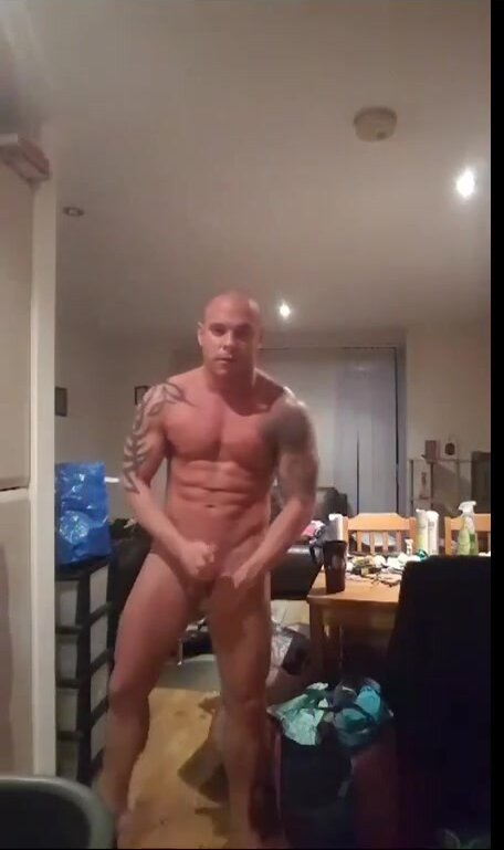 Hot bald muscled gay