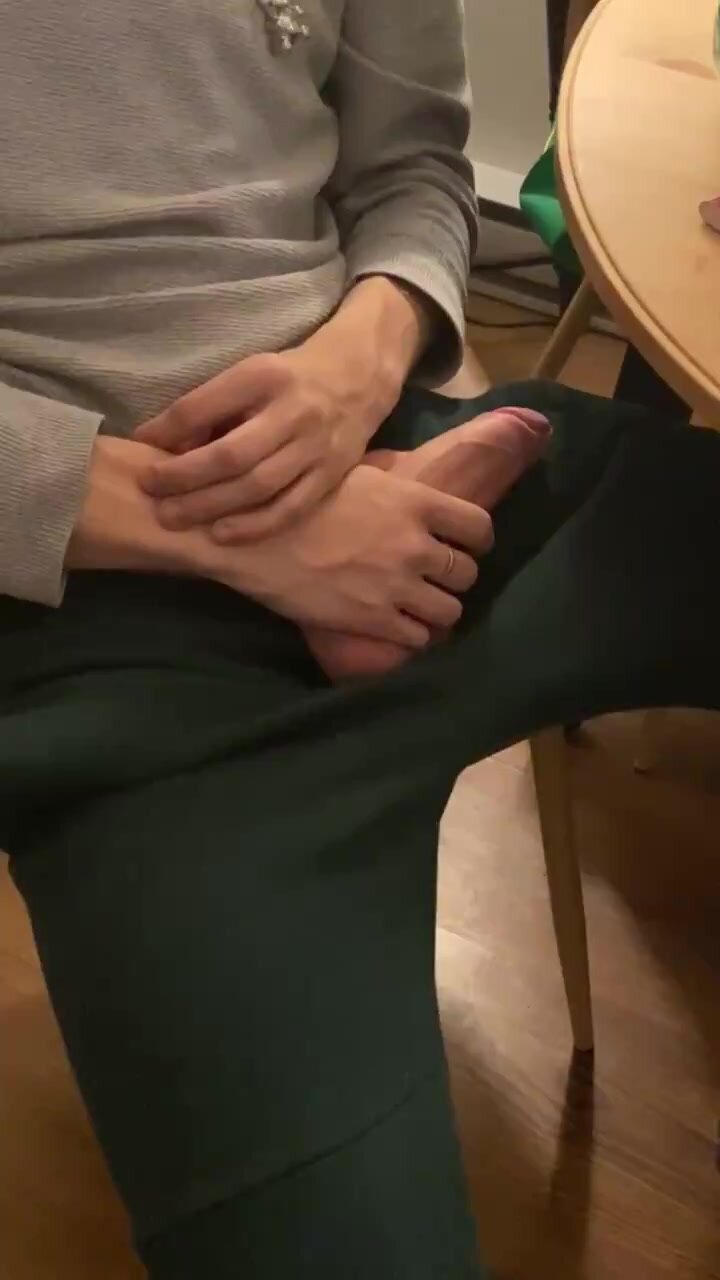 Cock out in front of friend