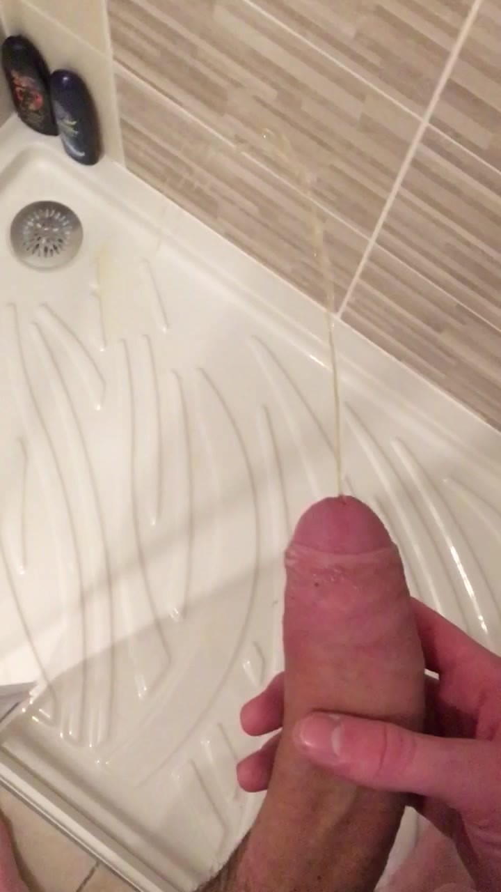 Long piss in the shower