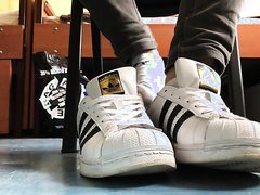 21yo boy feet in Adidas Superstar