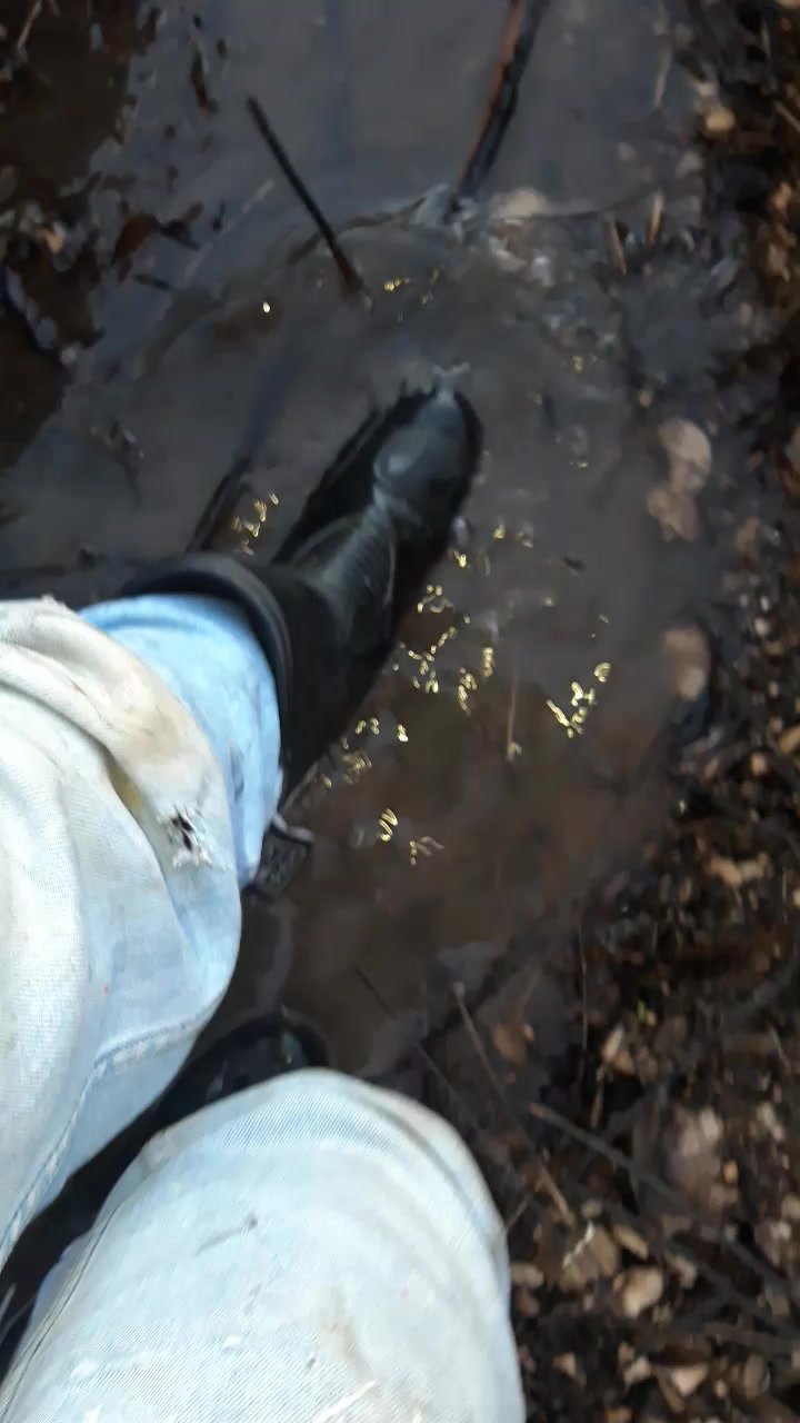 biker boots in mud
