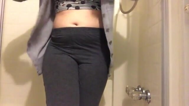 pee desperate girl black jeans