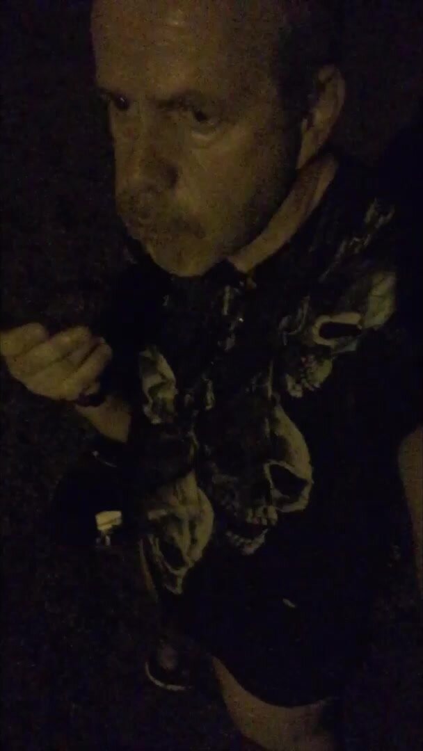 Eating shit in park at night