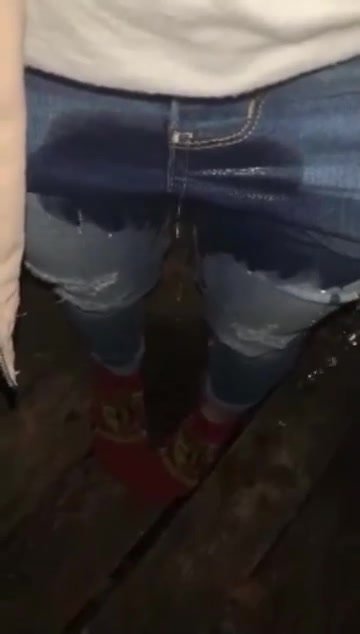 Steaming jeans piss