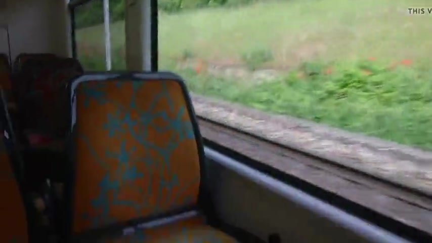 Cumming in the train