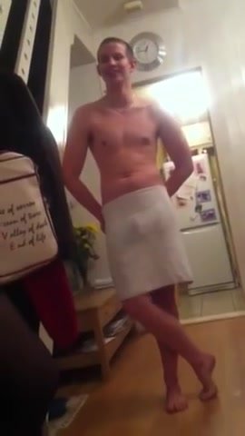 They take away the towel to this naked guy