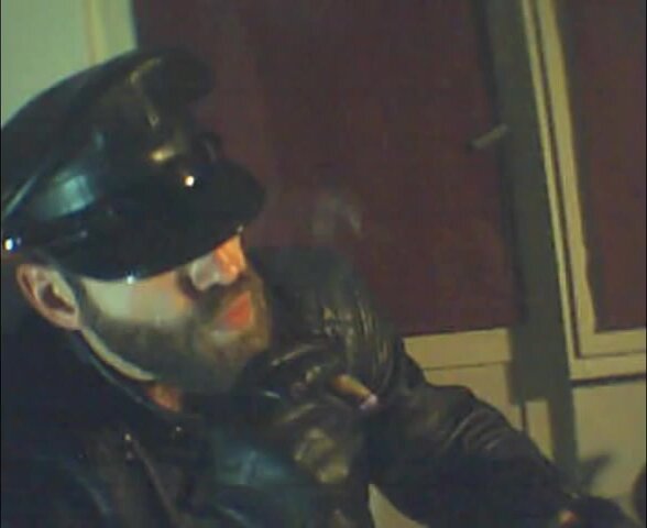 Smoking Cigar in Full Leather