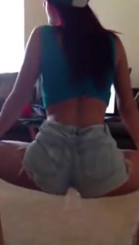 Italian white girl twerking in shorts
