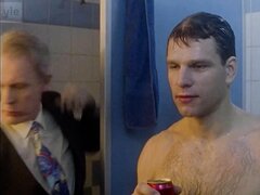 Hockey player massage and shower scene
