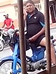 Pervy Delivery Guy Filmed Blowing A Load On Bike.