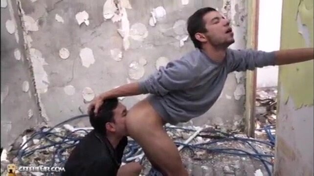 hot guys cruising a disused building for a fuck