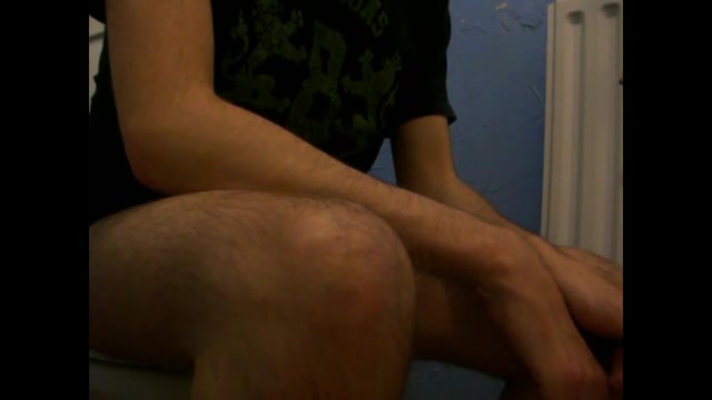 Guy with Hairy Legs on Toilet