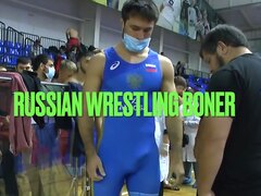 Wrestling Boner! - Russian Wrestler Gets Hard