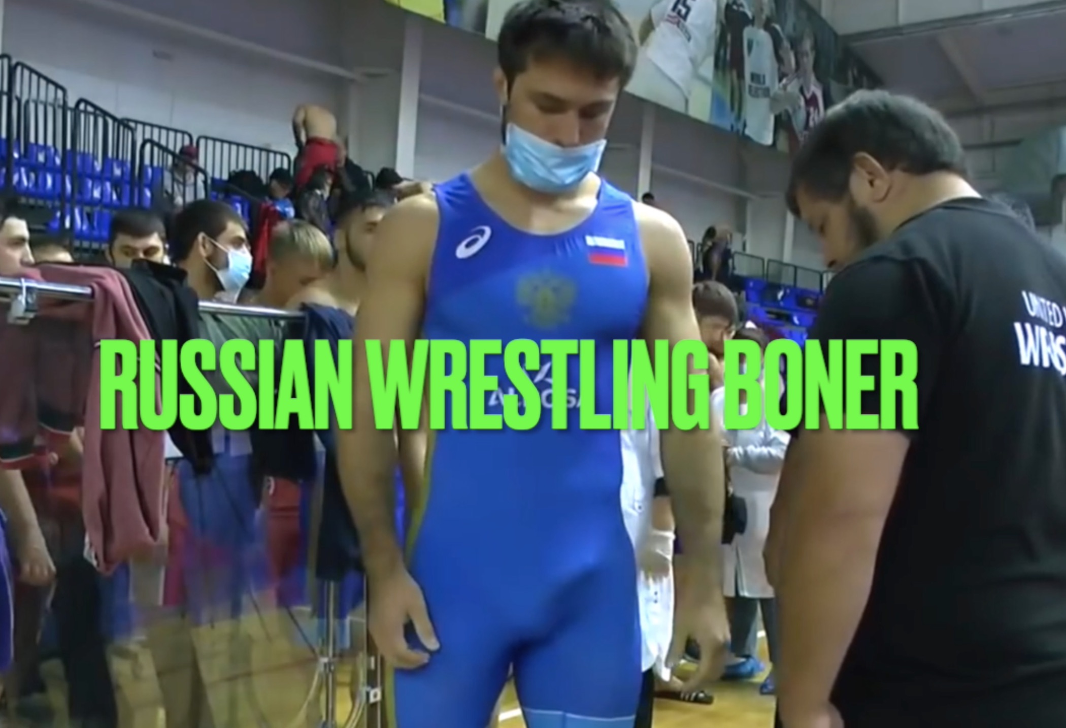 Wrestling Boner! - Russian Wrestler Gets Hard
