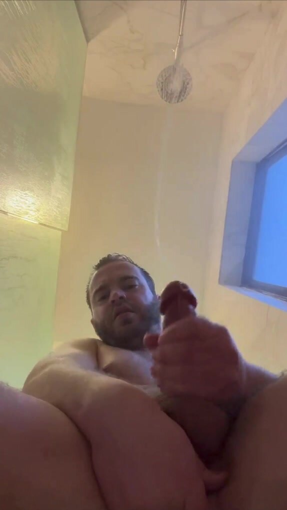 Sexy shower cum from above