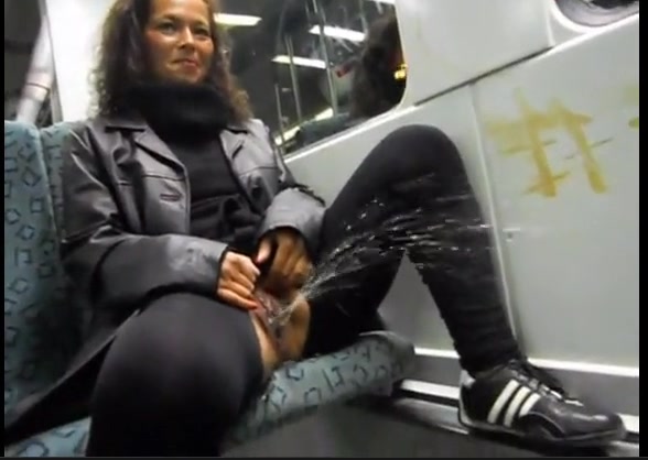 Pissing subway horny girlfriend