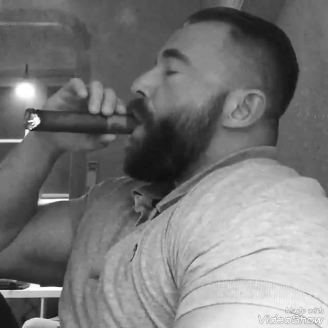 Amazingly hot alpha cigar smoker