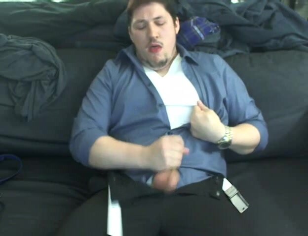 quick jerk off in shirt and tie