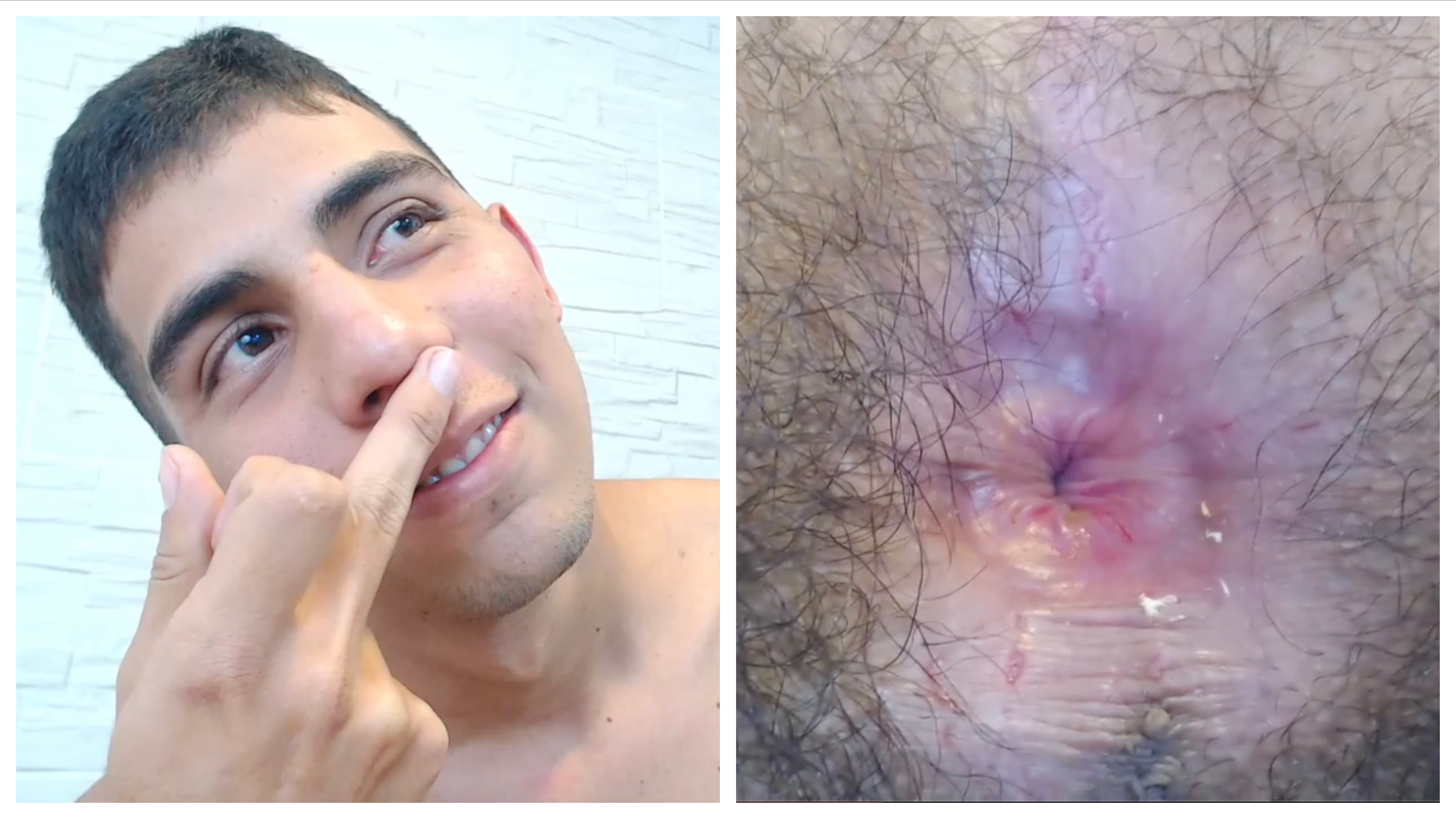 ORDERED Str8 boy sniffs his ripe hairy hole
