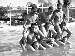 vintage male swimmers