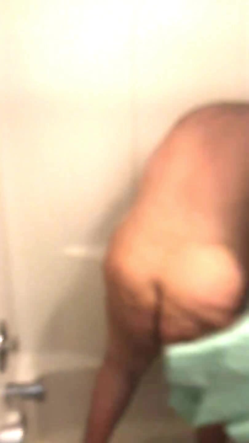 Fat bear naked surprise in the shower