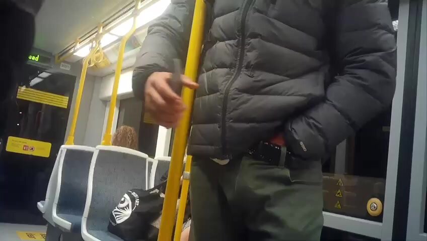 Hand down pants in train