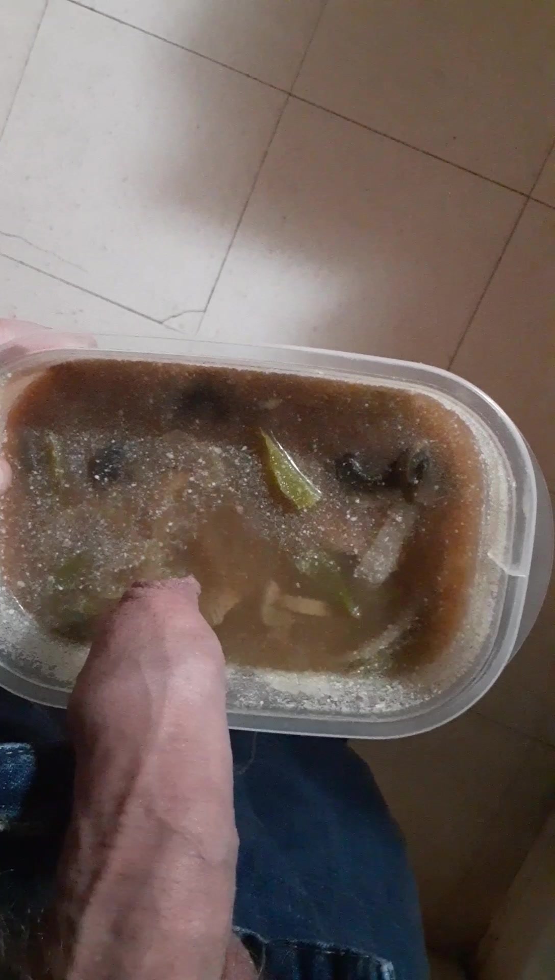 Another piss in my slut mother's food!